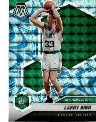 2020-21 Panini Mosaic #295 Larry Bird Mosaic Reactive Blue - Basketball Card Single