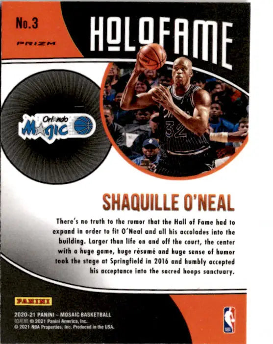 2020-21 Panini Mosaic #3 Shaquille O’Neal HoloFame Mosaic Green - Basketball Card Single