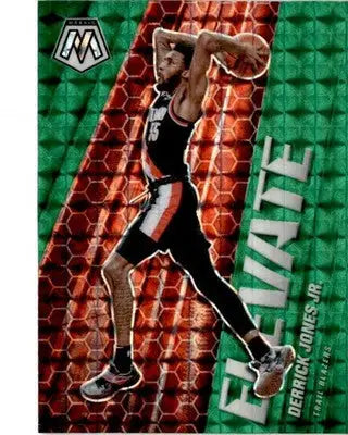 2020-21 Panini Mosaic #4 Derrick Jones Jr. Elevate Mosaic Green - Basketball Card Single