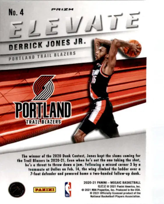 2020-21 Panini Mosaic #4 Derrick Jones Jr. Elevate Mosaic Green - Basketball Card Single
