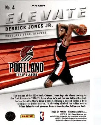 2020-21 Panini Mosaic #4 Derrick Jones Jr. Elevate Mosaic Green - Basketball Card Single