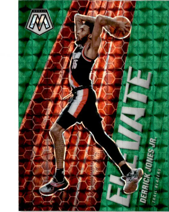 2020-21 Panini Mosaic #4 Derrick Jones Jr. Elevate Mosaic Green - Basketball Card Single