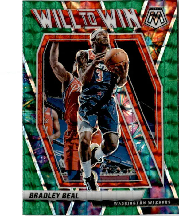 2020-21 Panini Mosaic #5 Bradley Beal Will to Win Mosaic Green - Basketball Card Single