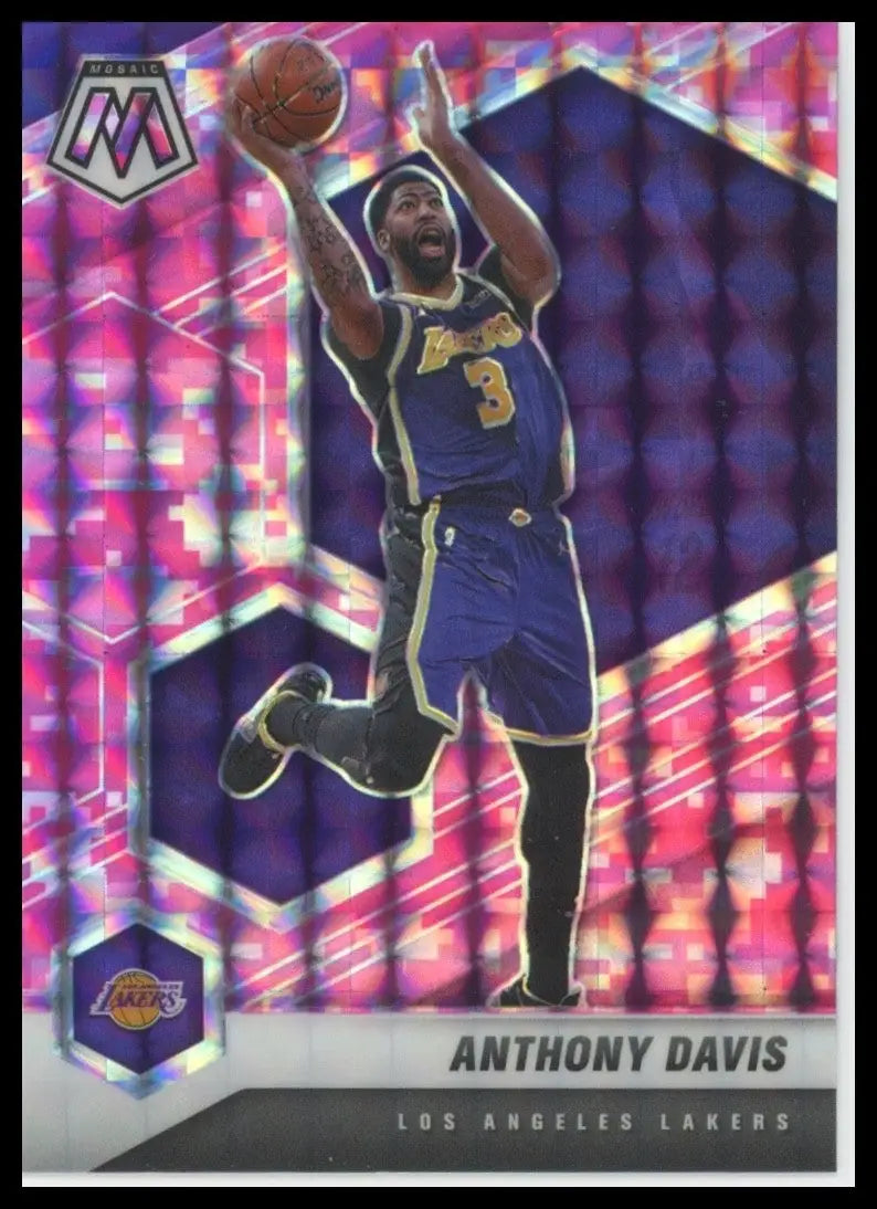 2020-21 Panini Mosaic - Anthony Davis #141 Pink Camo Mosaic Prizm