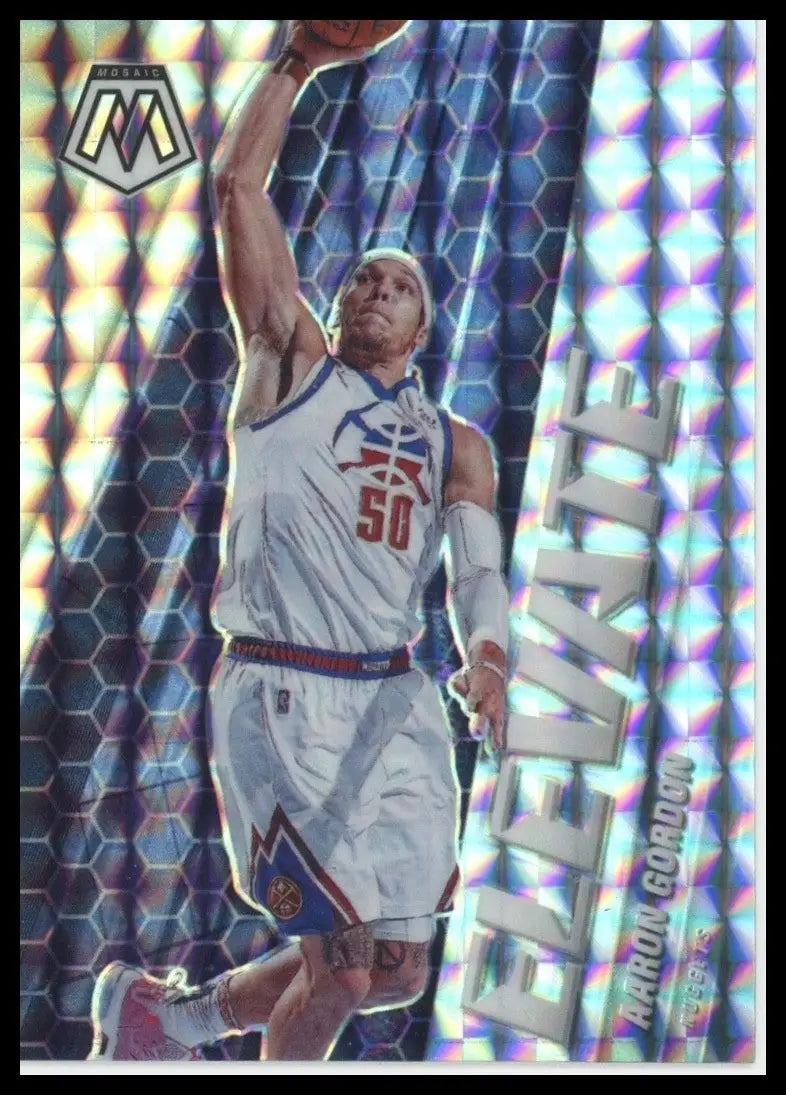2020-21 Panini Mosaic Elevate Silver Mosaic Aaron Gordon #16 Denver Nuggets Card - Basketball Card Single