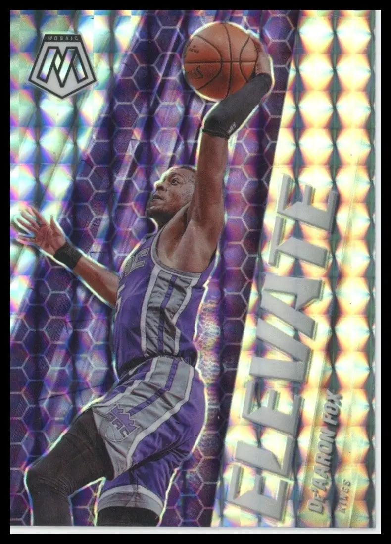 2020-21 Panini Mosaic Elevate Silver Mosaic DeAaron Fox #11 Sacramento Kings NBA - Basketball Card Single