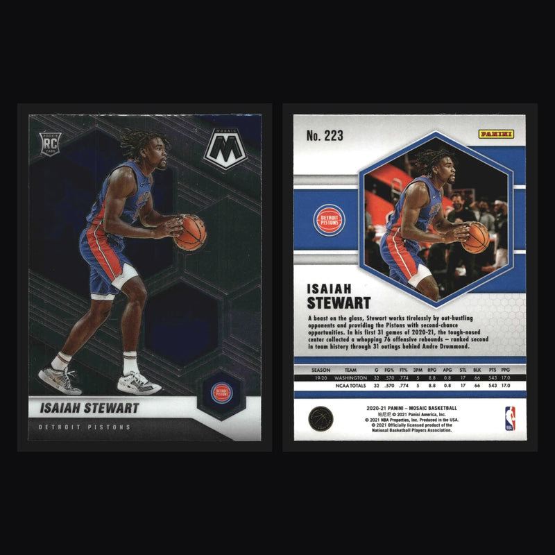 2020-21 Panini Mosaic Isaiah Stewart #223 RC Detroit Pistons Rookie