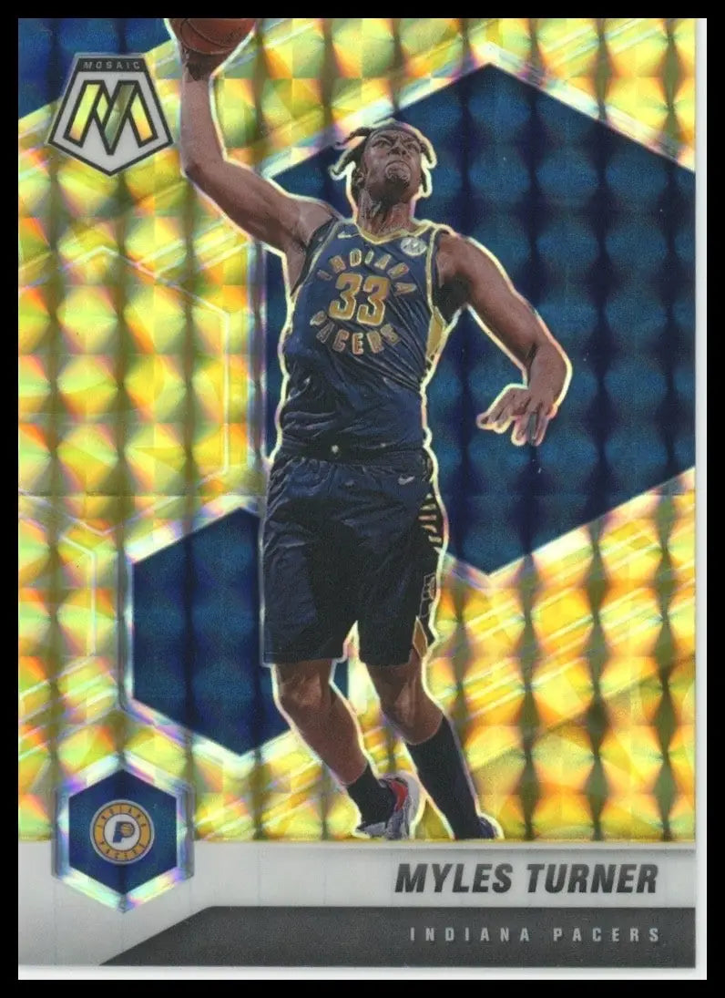 2020-21 Panini Mosaic - Myles Turner #25 Reactive Yellow Prizm
