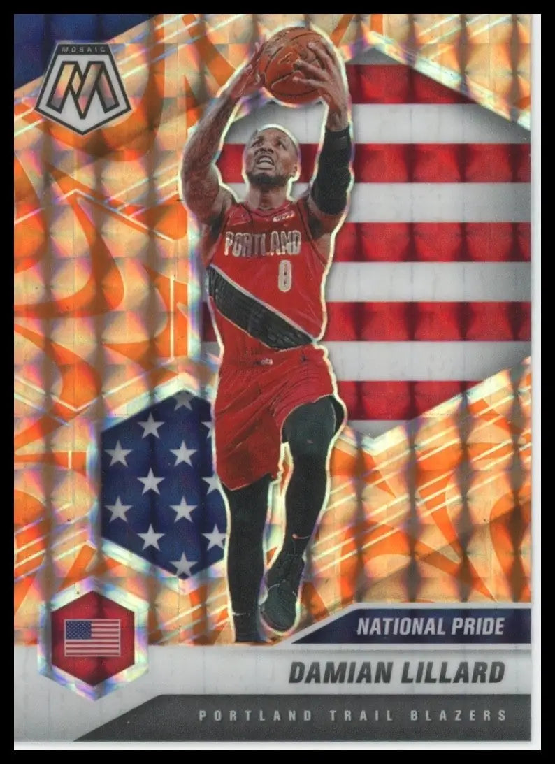 2020-21 Panini Mosaic Orange Reactive Damian Lillard #246 USA Trail Blazers NBA - Basketball Card Single