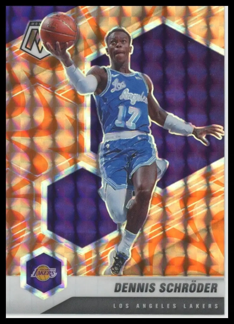 2020-21 Panini Mosaic Orange Reactive Dennis Schroder #131 Los Angeles Lakers - Basketball Card Single
