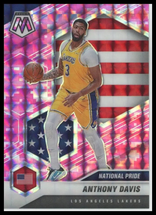 2020-21 Panini Mosaic Pink Camo Anthony Davis #250 Los Angeles Lakers Basketball - Basketball Card Single