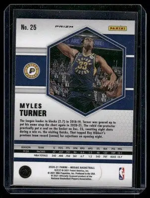 2020-21 Panini Mosaic Prizm Myles Turner #25 Basketball - Basketball Card Single