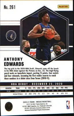 2020-21 Panini Mosaic RC Mosaic #261 Anthony Edwards - Basketball Card Single