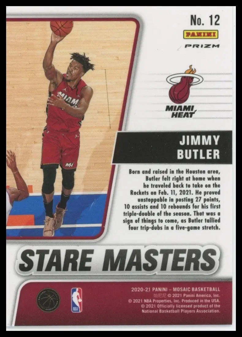2020-21 Panini Mosaic Stare Masters Silver Mosaic Jimmy Butler #12 Miami Heat - Basketball Card Single