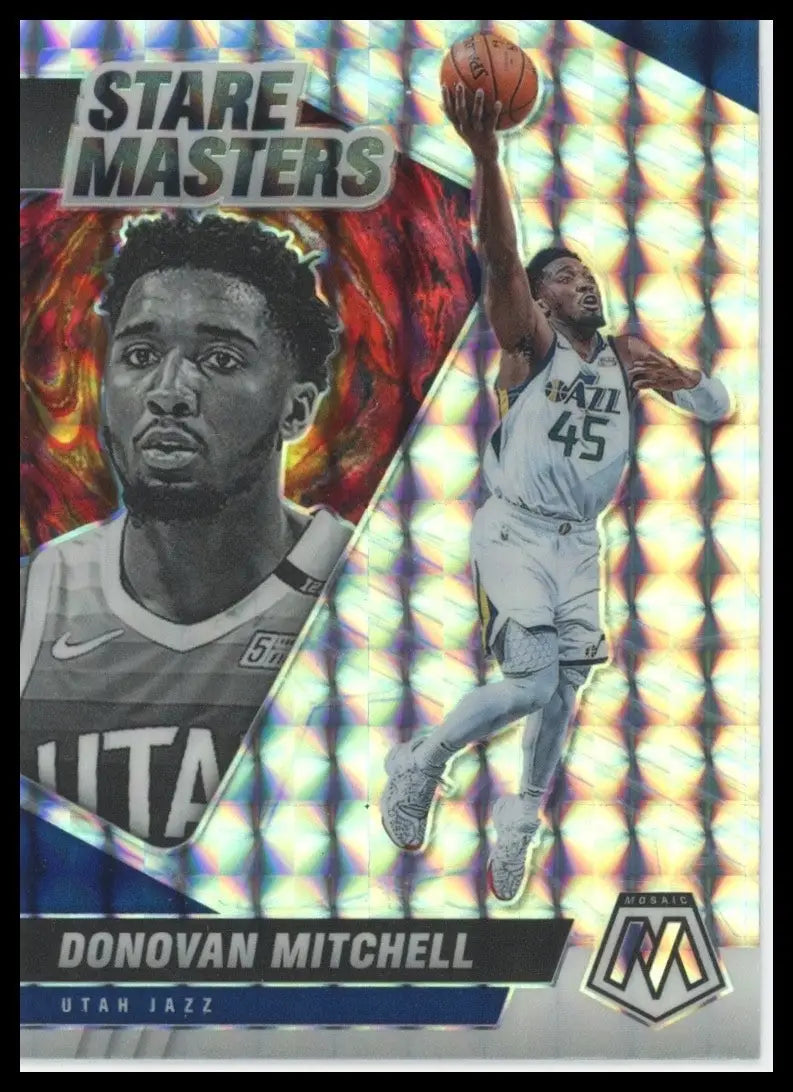 2020-21 Panini Mosiac Stare Masters Silver Mosaic Donovan Mitchell #16 Utah Jazz - Basketball Card Single