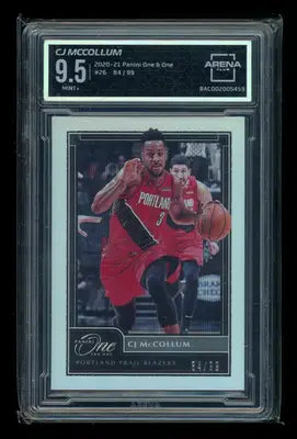 2020-21 Panini One & One CJ McCollum #26 84/99 Basketball Arena Club 9.5