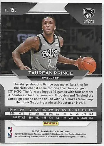 2020-21 Panini Prizm #150 Taurean Prince NM-MT Nets - Basketball Card Single