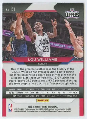 2020-21 Panini Prizm #151 Lou Williams NM-MT Clippers - Basketball Card Single