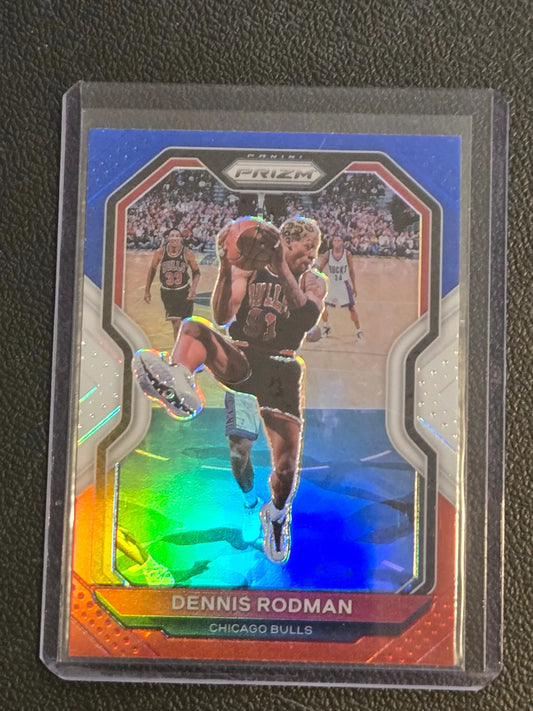 2020-21 Panini Prizm #166 Dennis Rodman Red White and Blue Prizms - Basketball Card Single