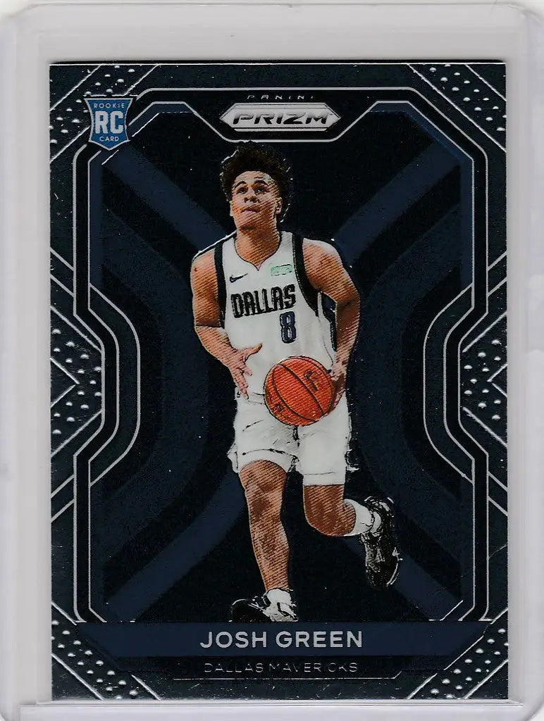Basketball trading card of Josh Green, Dallas Mavericks, in Panini Prizm design