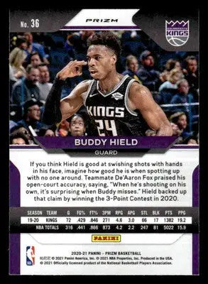2020-21 Panini Prizm #36 Buddy Hield Pink Ice Prizms - Basketball Card Single