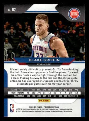 2020-21 Panini Prizm #62 Blake Griffin - Basketball Card Single