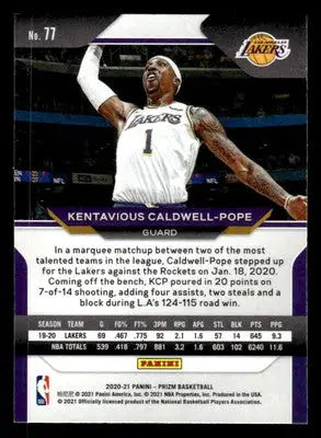 2020-21 Panini Prizm #77 Kentavious Caldwell-Pope - Basketball Card Single