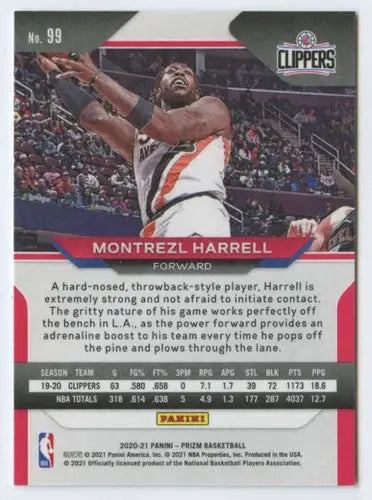 2020-21 Panini Prizm #99 Montrezl Harrell NM-MT Clippers - Basketball Card Single