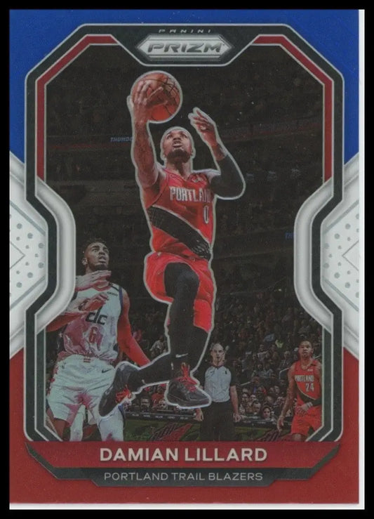 2020-21 Panini Prizm - Damian Lillard #173 Red White & Blue Prizm - Basketball Card Single