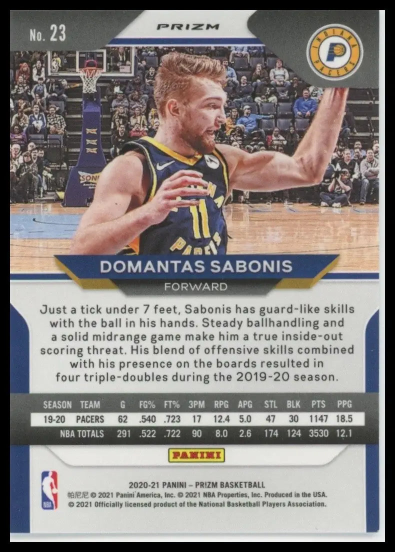 2020-21 Panini Prizm - Domantas Sabonis #23 Silver Prizm