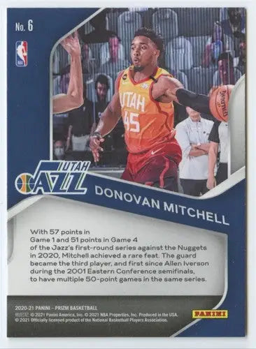 Original gloss Donovan Mitchell basketball card from Panini Prizm Dominance series