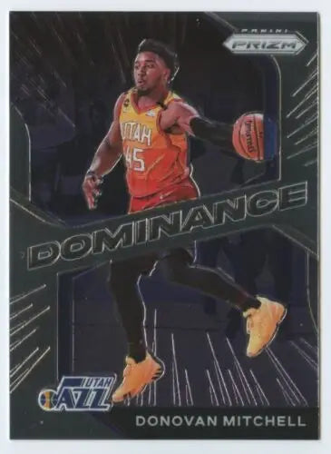 Original gloss Donovan Mitchell basketball card from Panini Prizm Dominance series
