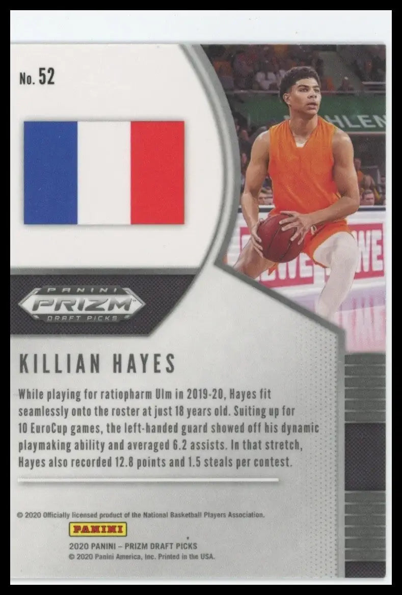2020-21 Panini Prizm Draft Picks Panini Killian Hayes Rookie #52 Basketball Card - Basketball Card Single