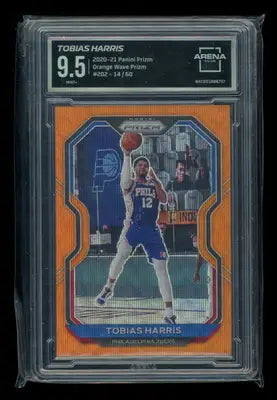 2020-21 Panini Prizm Orange Wave Prizm Tobias Harris #202 14/60 Arena Club 9.5 - Basketball Card Single