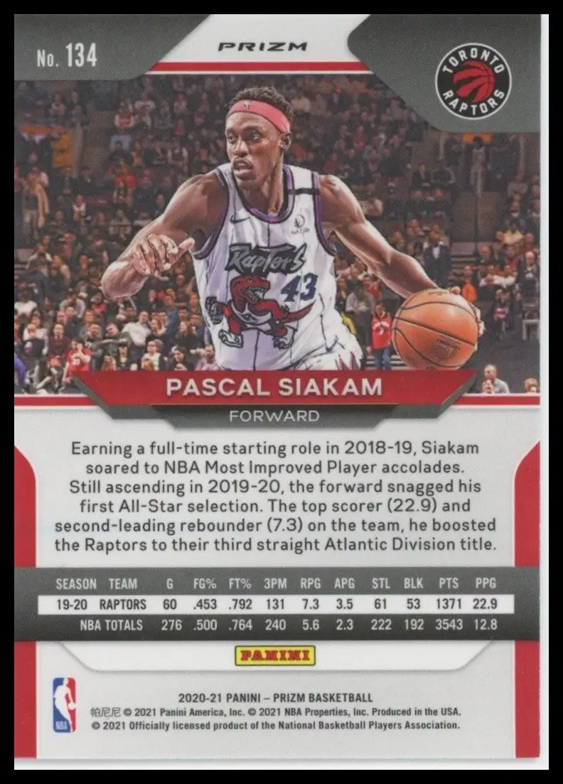 2020-21 Panini Prizm - Pascal Siakam #134 Red White & Blue Prizm