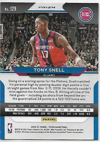 2020-21 Panini Prizm Prizms Red White and Blue #129 Tony Snell NM-MT Pistons - Basketball Card Single