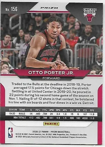 2020-21 Panini Prizm Prizms Red White and Blue #156 Otto Porter Jr. NM-MT Bulls - Basketball Card Single