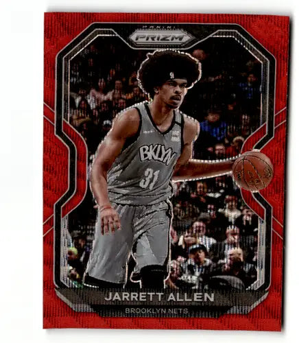 Jarrett Allen 2020-21 Panini Prizm Ruby Wave basketball card with original gloss