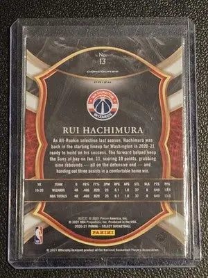 2020-21 Panini Select #13 Rui Hachimura Silver Prizms - Basketball Card Single