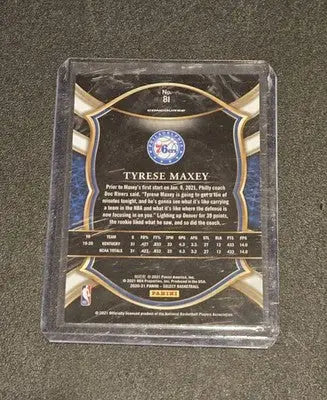 2020-21 Panini Select #81 Tyrese Maxey - Basketball Card Single