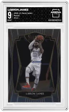 Graded Panini Select LeBron James basketball trading card from 2020-21 Panini Select series