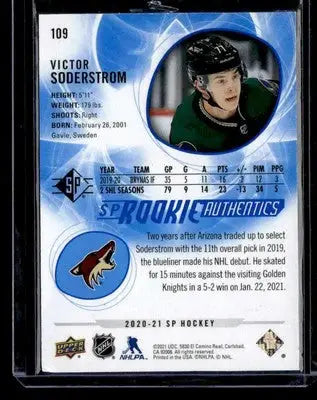 2020-21 SP #109 Victor Soderstrom Blue