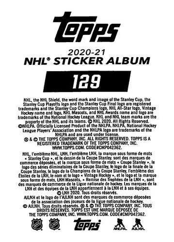 2020-21 Topps NHL Stickers #129 Gabriel Landeskog NM-MT Avalanche ID:82313 - Hockey Card Single