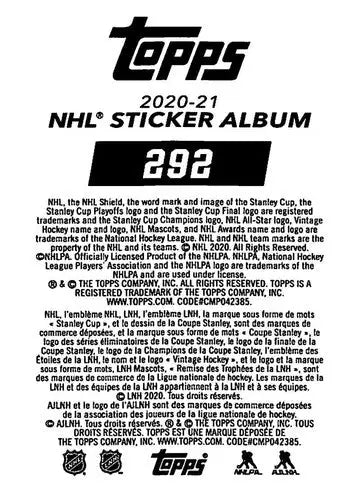 2020-21 Topps NHL Stickers #292 NJ Devil Mascot NM-MT NJ Devils Foil ID:82317 - Hockey Card Single