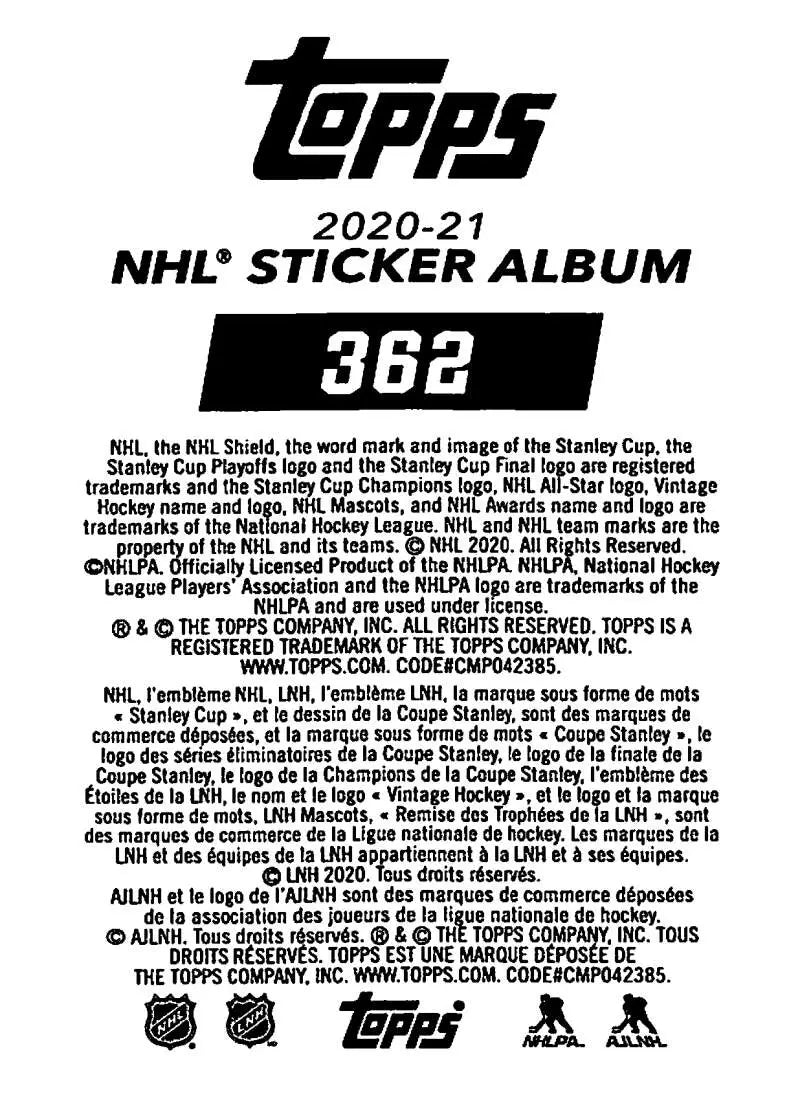 2020-21 Topps NHL Stickers #362 Travis Konecny NM-MT Flyers Foil ID:82320 - Hockey Card Single