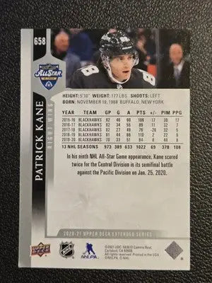 2020-21 Upper Deck #658 Patrick Kane - Hockey Card Single