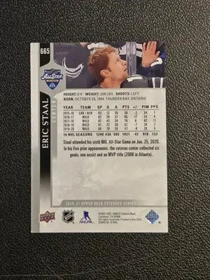 2020-21 Upper Deck #665 Eric Staal - Hockey Card Single