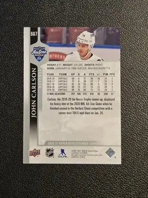 2020-21 Upper Deck #667 John Carlson - Hockey Card Single