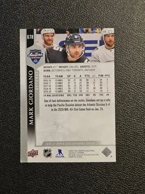 2020-21 Upper Deck #678 Mark Giordano - Hockey Card Single