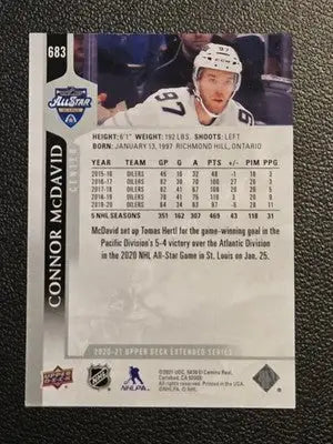 2020-21 Upper Deck #683 Connor McDavid - Hockey Card Single